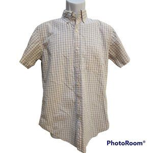J.Crew Men's Blue & Pink Check Short Sleeve Button Down Shirt Size Small